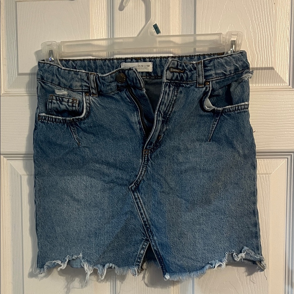 Children’s Zara Denim Skirt with Frayed Hem